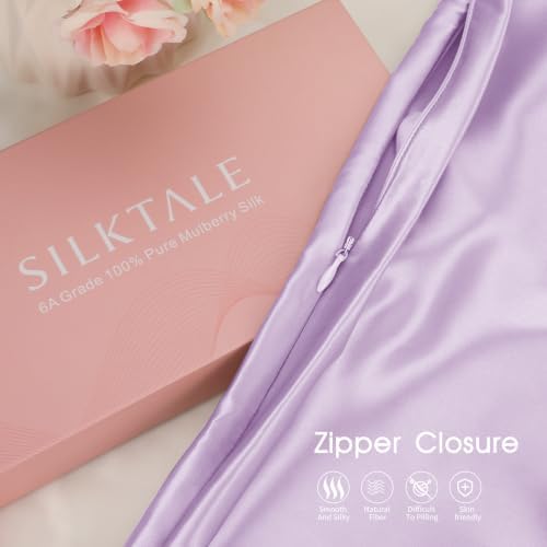 Mulberry Silk Pillowcase, Light Purple, Standard 20x26 Inches - Image 3