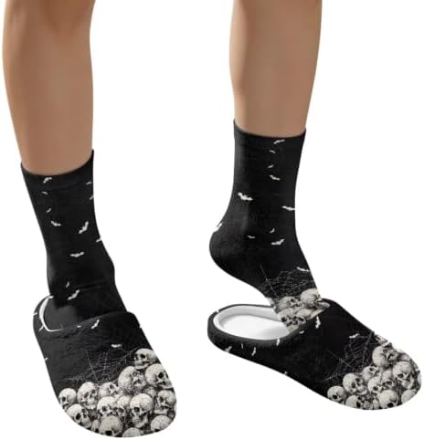 Jeiento Fuzzy Slippers and Sock Set Women's Warm Cozy Memory Foam House Shoes Soft Slip-on Slides - Image 4