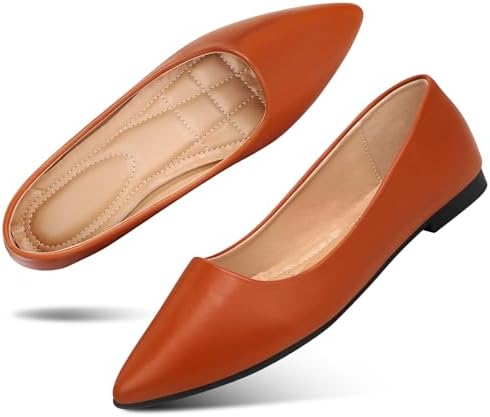KUNWFNIX Women's Ballet Flats Foldable Classic Crown Rhinestone Slip On Bowknot PU Leather Faux Suede Pointed Toe Comfort Flat Casual Dress Shoes by KUNWFNIX