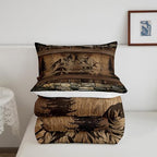 Erosebridal Rustic Farmhouse Bedding Sets Happy Camping Comforter Set for Camper Full,Country Cabin Lodge Camper Bedding Comforter Sets Rv Accessories for Travel Trailers Quilt Set Brown Black - Image 6