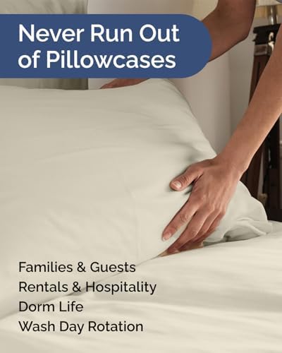 Standard Pillow Cases - 6 Pack Soft Pillowcase Covers - 20" x 26" (Wheat) - Image 5