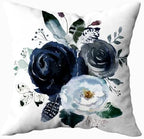 EMMTEEY Black Grey White Roses Watercolor Floral Pillow Covers - Image 2