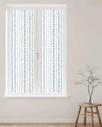 Window Privacy Film Frosted, Modern Minimalist Reusable Static Cling Window Tints, Light Blue Rustic Leaves Stripes Heat Control Windows Films for Offices, Balcony, 29.5 x 118 Inches - Image 2