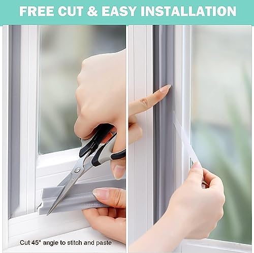 MOPMS Draft Stopper Sweep, Door Weatherproofing Stripping, Window Seal Strip Self-adhisive Soundproof Cuttable Weather Length 32.8 Ft (5 Pcs x 6.56 Ft), Grey - Image 4