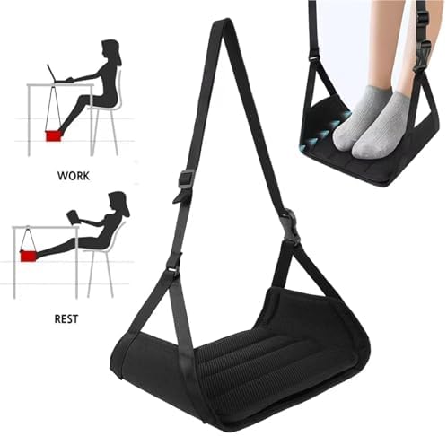 Foot Hammock for Plane Travel 2Pcs Airplane Foot Hammock Portable Oxford Cloth Footrest with Adjustable Strap Comfortable Plane Leg Car Travel Essential - Image 2