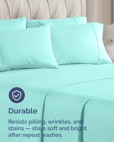 Standard Pillow Cases - 10 Pack Pillowcase Covers - 20" x 26" (Spa Blue) - Image 4