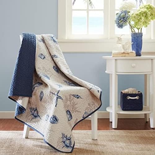 Madison Park Oversized Coastal Premium Soft Blue 60x70 Quilted Throw, 1pc - Image 2