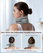 Neck Brace Cervical Collar - Neck Support Brace for Sleeping, Soft Foam Wraps Keep Vertebrae Stable and Aligned for Relief of Cervical Spine Pressure Gray Large(15.8-18.1 Inch) - Image 3