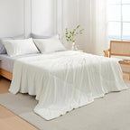 Cozy Bliss Cooling Comforter California King Size, Oversized Cooling Blanket for Hot Sleepers and Night Sweats, Cream Summer Comforter for Cal King Bed, Breathable Soft Lightweight Silk Smooth by CozyBliss