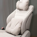 Car Neck Pillow Set for Rivian R1S 2022 2023 2024 2025, Leather Car Headrest Lumbar Support Waist Backrest Head Support Cushion,BeigeWhite by Unknown