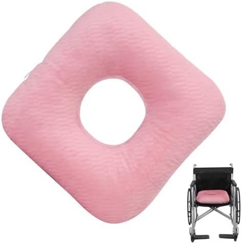 Anti-Slip Wheelchair Cushions, Bed Sore Cushions for Butt, Ergonomic Innovations Orthopedic Donut Pillow, Medical Seat Cushion for Sciatica, Back, Coccyx, Pressure Sore (Pink) by Makeyourlifebetter