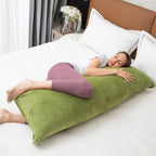 1 MIDDLE ONE Body Pillow, Memory Foam Body Pillows for Adults Sleeping, Long Pillow for Bed, Big Large Firm Full Body Pillow for Side Sleeper, 20x54 Inch, Sage Green - Image 3