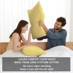 Kamas Egyptian Cotton Sateen Weave Pack of 2 Extra Large Pillowcase to Fit Your Oversized Pancake Large Huge & Gusseted Pillows (Pestal Yellow, King Oversize- 23x43) - Image 4