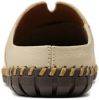 Men’s Slip-On Loafers Mules Clog Handmade Leather Slippers Hand Stitched no-Heel Casual Shoes for Men Breathable Comfortable Soft - Image 4