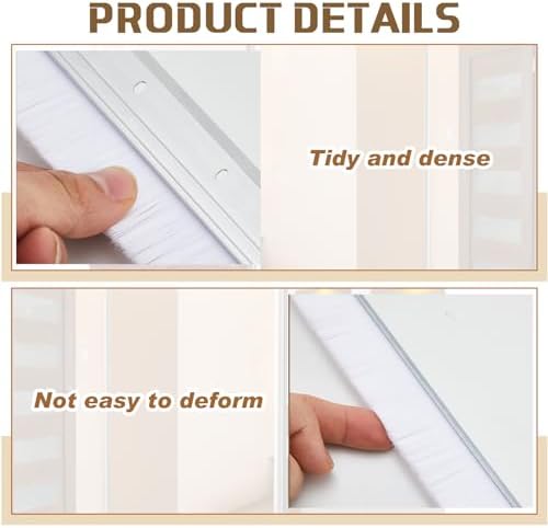 Hushee 8 Pcs 36 Inches Brush Door Sweep for Exterior, Aluminum Commercial Door Sweep Bottom All-Season Alloy Brush for Exterior and Interior Sealing Gaps Keeps Cold Air, Dust Out (White) - Image 5