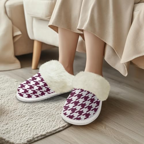 Cotton Slippers With Fluffy Edges House Slippers Non‑Slip Sole - Image 2