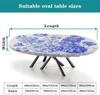 Oval Table Cloth, Plaid Pattern Printed on Oval Elastic Tablecloth, for Outdoor Travel Picnics BBQs Beach Parties, Fits for 52" x 70" Oval Tables - Image 4