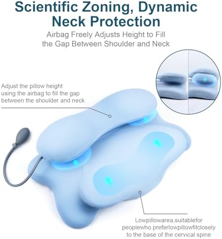 Adjustable Cervical Neck Pillow for Neck Pain Relief, Memory Foam Pillow with Cooling Ice Silk Cover, Ergonomic Neck Support for Sleep Apnea, Side Sleeper Pillow - Image 6