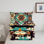 Erosebridal Mexican Talavera Tile Queen Comforter Set,Colorful Tile Mexico Bedding Set for Kids Adults,Boho Style Floral Quilt Bed Set,Vintage Patchwork Tiles Room Decor with 2 Pillowcases - Image 7