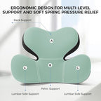BEBAS Ergonomic Memory Foam Lumbar Support Pillow for Car, Green - Image 3