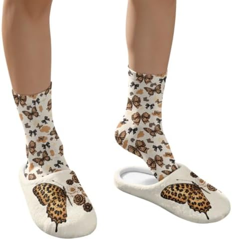 Jeiento Womens Fuzzy Slipper and Socks Winter Warm Gifts for Mom,Wam Cozy Indoor Socks Comfort Home Shoes - Image 4