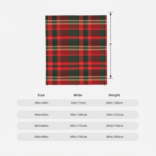 Christmas Red Green Plaid Flannel Fleece Throw Blanket - Image 7