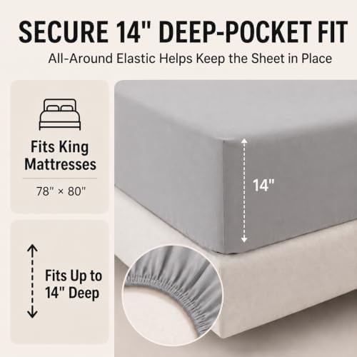 CozyLux Oversized King Comforter Set French Grey - 7 Pieces Bed in a Bag - Image 5