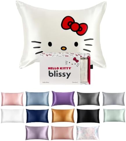 Blissy 100% Mulberry Silk Pillowcase - Hello Kitty- Queen by Blissy