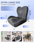 Seat Cushion with Back Support,Lumbar Support Pillow for Office Chair,X Large Memory Foam Chair Cushions for Sciatica Tailbone Pain Relief Coccyx Pad for Wheelchair, Car, Home, Office, Desk - Image 6