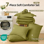 FUANNA King Comforter Set 7 Pieces, Luxury Bed in a Bag Soft Bedding Sets - Image 6