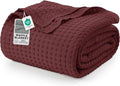 Utopia Bedding 100% Cotton Waffle Blanket Twin Size Burgundy, 90x72 Inch by UTOPIABEDDING