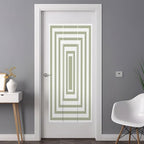Window Privacy Film Frosted, Sage Green Geometric Non-Adhesive Static Cling Window Tint, Square Minimalist Modern Insulated Windows Frosted Films for Living Room, 35.4 x 78.7 Inches - Image 3