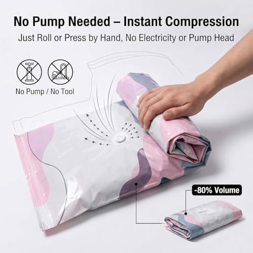 No Pump Vacuum Storage Bags,Thickened Stereoscopic No-Pump Vacuum Compression Bag,3d Compression Bags For Storage Press & Seal Large Capacity For Comforters, Blankets, Clothes & Closet (3PCS-Large) - Image 2