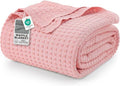 Utopia Bedding 100% Cotton Waffle Blanket Twin Size Pink, 90x72 Inch by UTOPIABEDDING