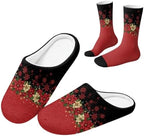 Fuzzy Slipper with Socks for Women Slip On House Slipper and Socks Set Cozy Fuzzy Slippers for Indoor by Baxinh