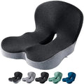 Orthopedic Cushion Seat Cushion,L-Shaped Lumbar Support,Breathable,Design for Office Chair,Car,Wheelchair Ergonomic Non Slip MemoryFoam Seat Skin with Back Support (Dark Grey-a) by Unknown
