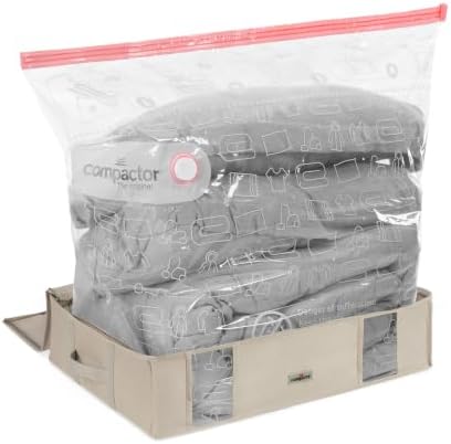 Compactor Large Vacuum Storage Bag & Semi-Rigid Box, Closet Organizer, 145L by Compactor