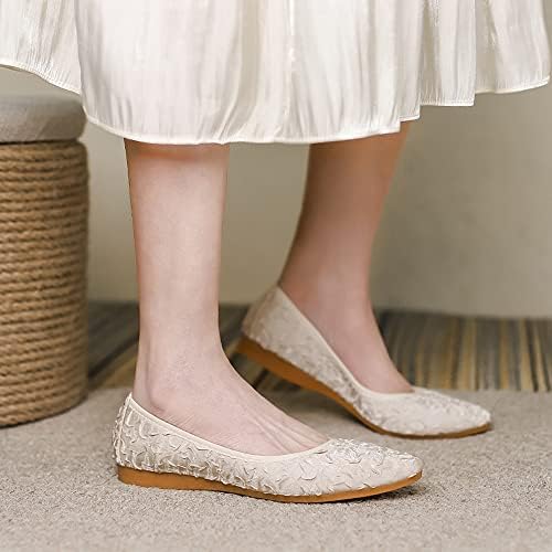 KUNWFNIX Women Ballet Flats Rhinestone Wedding Ballerina Shoes Foldable Sparkly Comfort Slip on Flat Shoes - Image 3