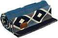 QISU Wool Blanket Throw | Large, Beautiful, Warm, Soft, Handmade in Ecuador by Local Artisans |94″ x 78″| Ultra-Soft, Hypoallergenic & Breathable | Non-Itchy or Scratchy Fabric (Blue Pyramid) by QISU