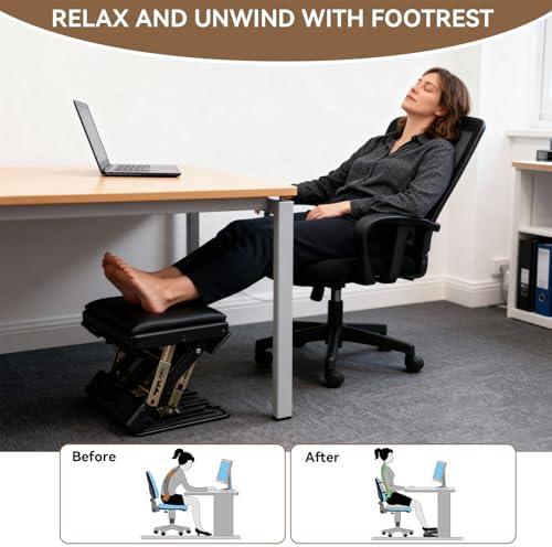 Car Foot Rest, Foldable Non-Slip Footstool with Removable Cushion, Portable Travel and Adjustable Under Desk Foot Rest for Office Chair, Ergonomic Support - Image 5