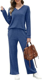 RUMIA Lounge Sets for Women Cozy Travel Matching Sweater Fall Outfits - Image 2