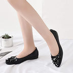 KUNWFNIX Women Ballet Flats Rhinestone Wedding Ballerina Shoes Foldable Sparkly Comfort Slip on Flat Shoes - Image 3