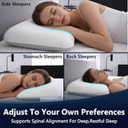 Soft Memory Foam Bed Pillow, 4-Inch Low Profile, Cooling Cover - Image 4