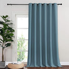 NICETOWN Blackout Room Divider Curtains for Sliding Glass Doors 102 Inches Long 1 Panel, Extra Wide Curtains for Doorway Patio Bedroom Living Room (Smoky Blue, 80Wx102L, 1 Panel) by NICETOWN