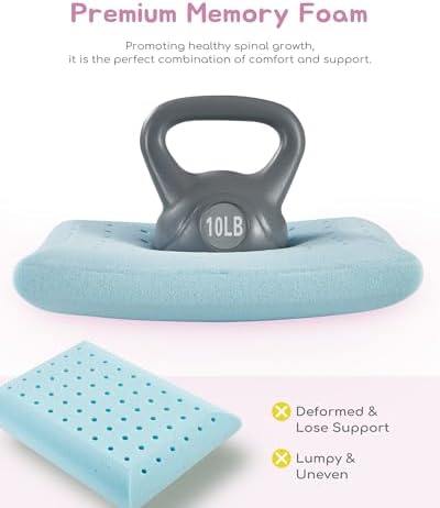 Toddler Pillow, Adjustable Memory Foam Small Pillow for Toddler 2 Years & Above, 13” x 18” Mini Size for Kid Sleeping, Napping or Traveling, Washable No Zipper Pillowcase, Pink - Image 5
