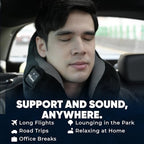 Bluetooth Music Semicircular Neck Pillow Wireless Bluetooth Speaker Suitable Airplane,Bus,Train,Car,Office,and Outdoor Camping for Sleeping, Resting The Best Travel Essentials. (Black) - Image 3