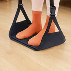 2 Pcs Airplane Foot Hammock Set, Portable Travel Foot Rest with Adjustable Straps, Oxford Cloth, Mesh Fabric and Memory Foam, Compact Foldable Design, Drawstring Pouch Included for Flights and Office - Image 5