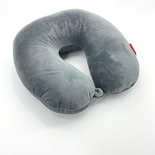 Bookishbunny 2pks U Shape Microbead Travel Neck Pillows Neck Head Support Airplane Bus Train Car Traveling Driving (Gray) - Image 2