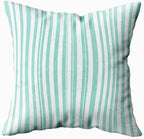 EMMTEEY Green White Vertical Pastel Stripes Pillow Covers 24x24 Set of 2 - Image 2