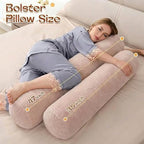 1 MIDDLE ONE Body Pillow for Adults, Bolster Pillow with Removable Velour Cover, Long Round Roll Cylinder Pillow for Bed, 47" x 7.87", Dusty Pink - Image 2